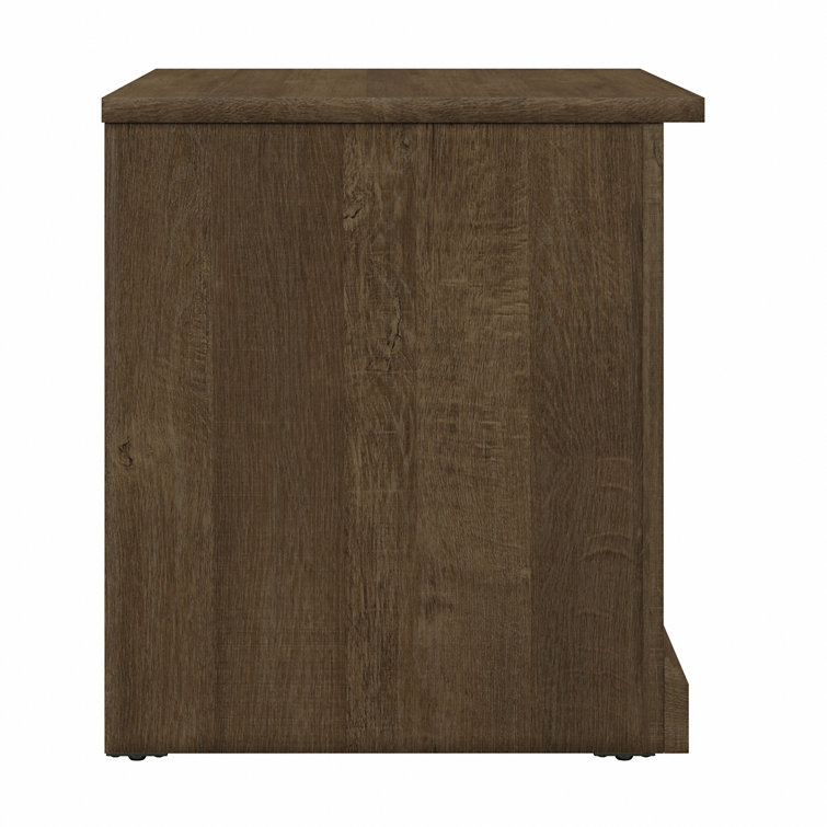 Ash Brown Engineered Wood Shoe Bench with 6 Storage Compartments