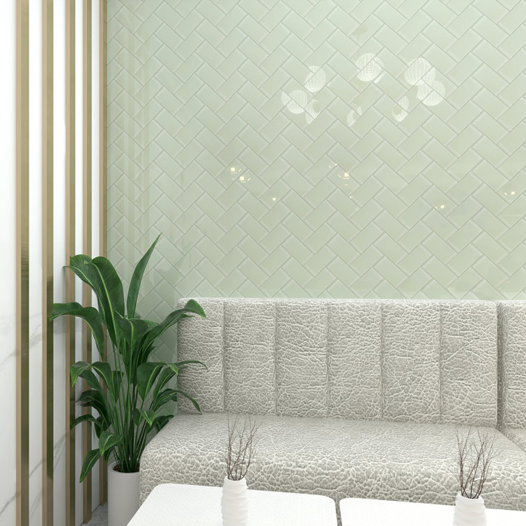 Beige 3'' x 6'' Glass Mosaic Subway Tile for Bathroom and Kitchen