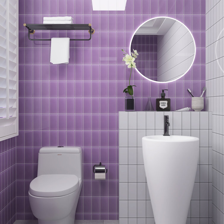 Purple 3'' x 6'' Glass Mosaic Subway Tile