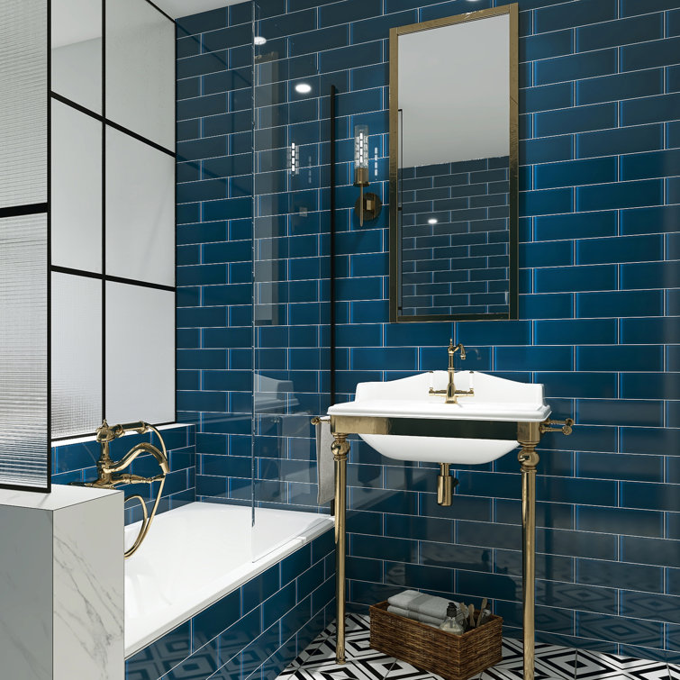 Turquoise Blue Glass Mosaic Subway Tile for Kitchen and Bathroom
