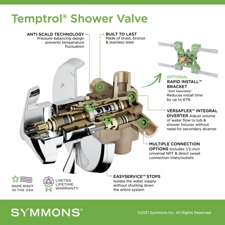 Temptrol Brass and Bronze Pressure-Balancing Shower Valve