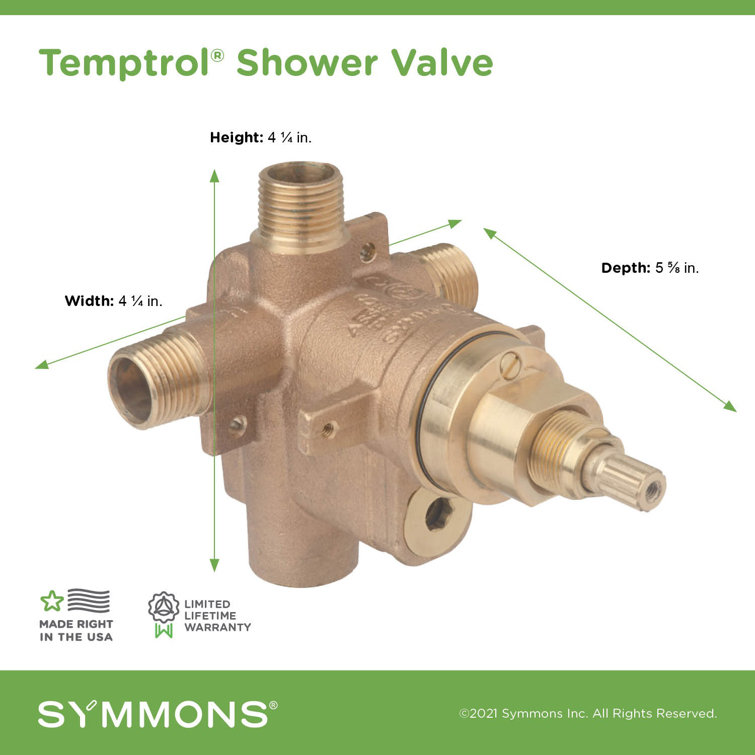 Temptrol Brass Pressure-Balancing Tub and Shower Valve
