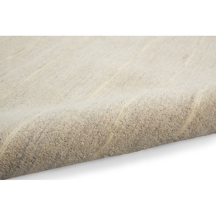 Handmade Striped Halo Gray Wool 5'3" x 7'3" Area Rug