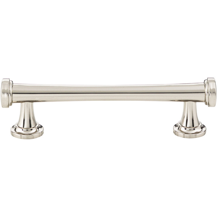 Polished Nickel Modern Bar Handle with Mounting Hardware