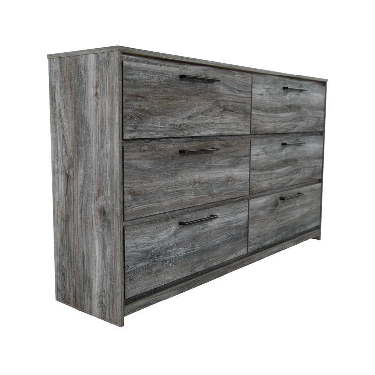 Coastal Charm Smokey Gray 6-Drawer Dresser with Modern Handles
