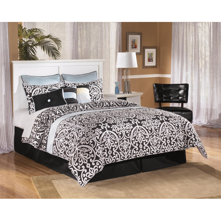 Crisp White Contemporary Queen Panel Bed with Sharp Lines