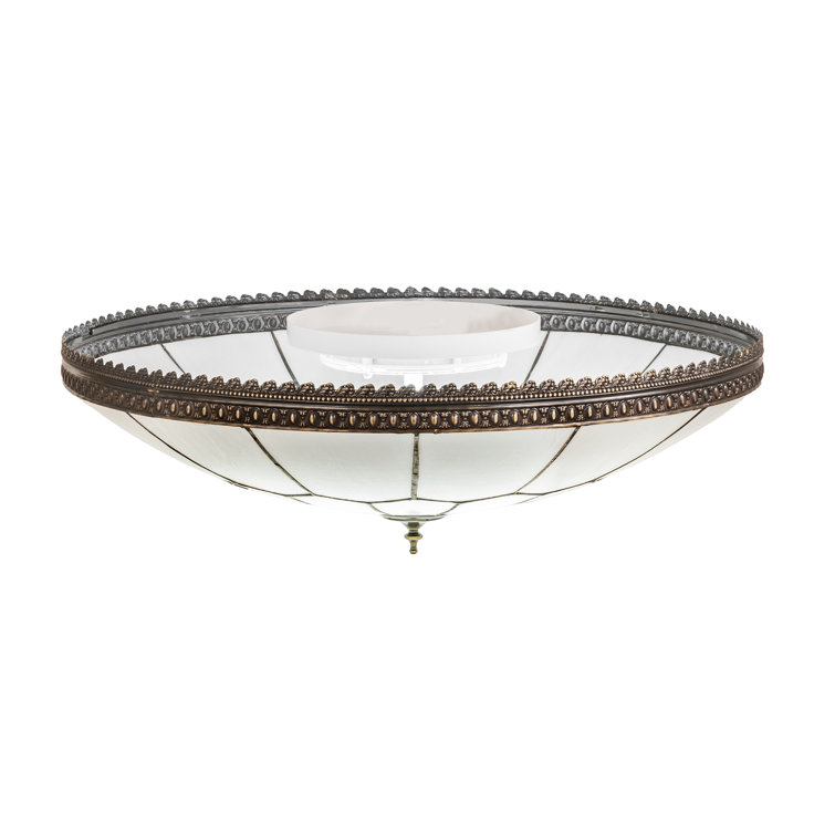 Vincent 30" Brown Glass Rustic Flush Mount