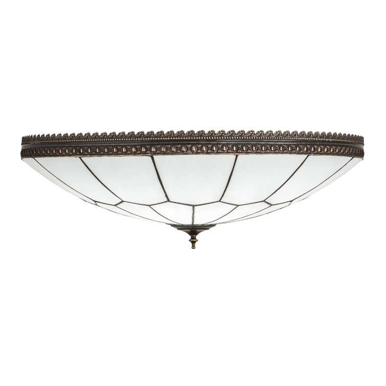 Vincent 30" Brown Glass Rustic Flush Mount