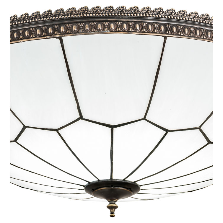 Vincent 30" Brown Glass Rustic Flush Mount