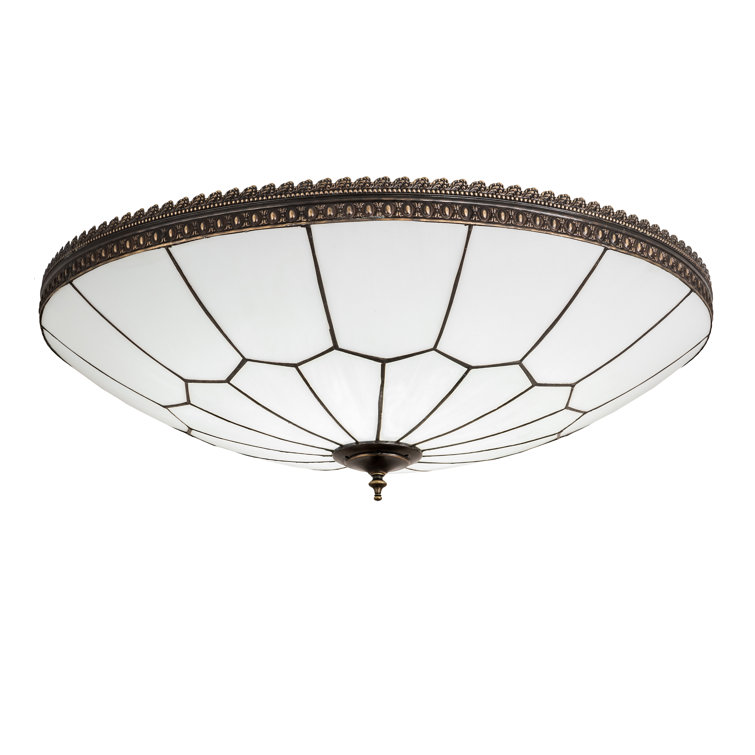 Vincent 30" Brown Glass Rustic Flush Mount