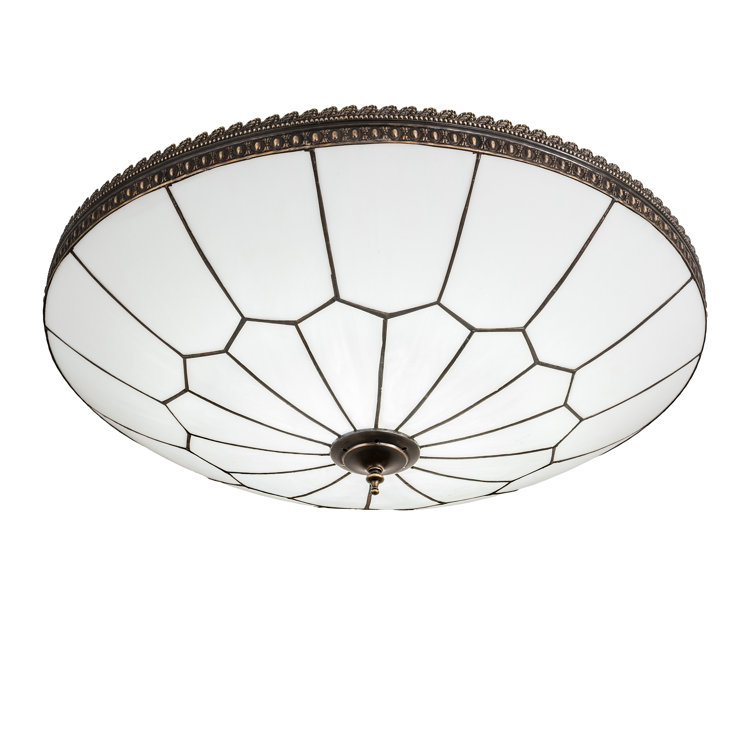 Vincent 30" Brown Glass Rustic Flush Mount