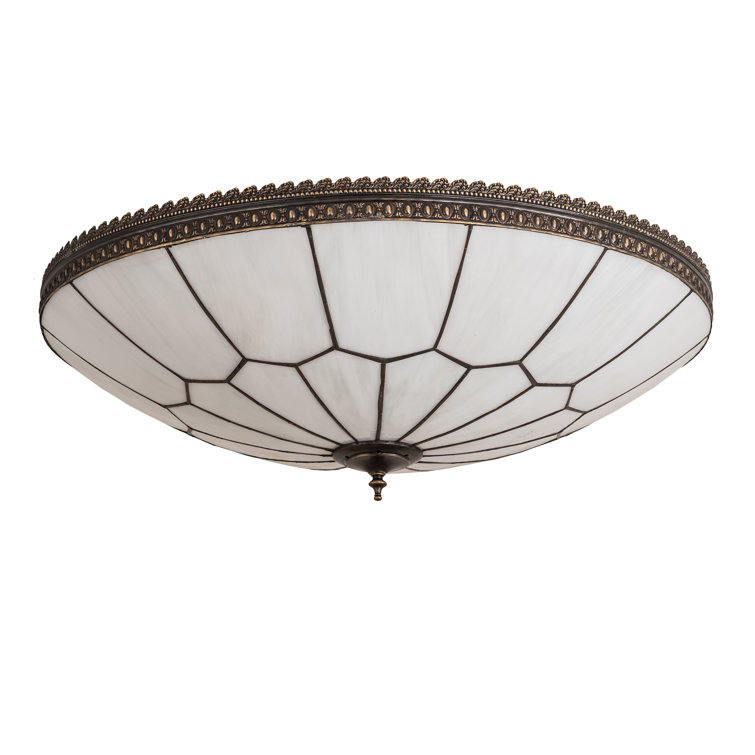 Vincent 30" Brown Glass Rustic Flush Mount