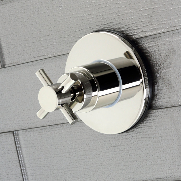 Polished Nickel Cross Handle Wall-Mounted Diverter Valve