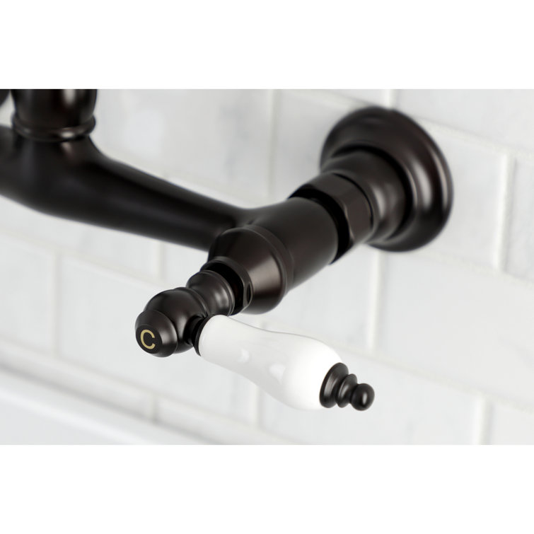Elegant Traditional Oil Rubbed Bronze Wall Mount Bathroom Faucet