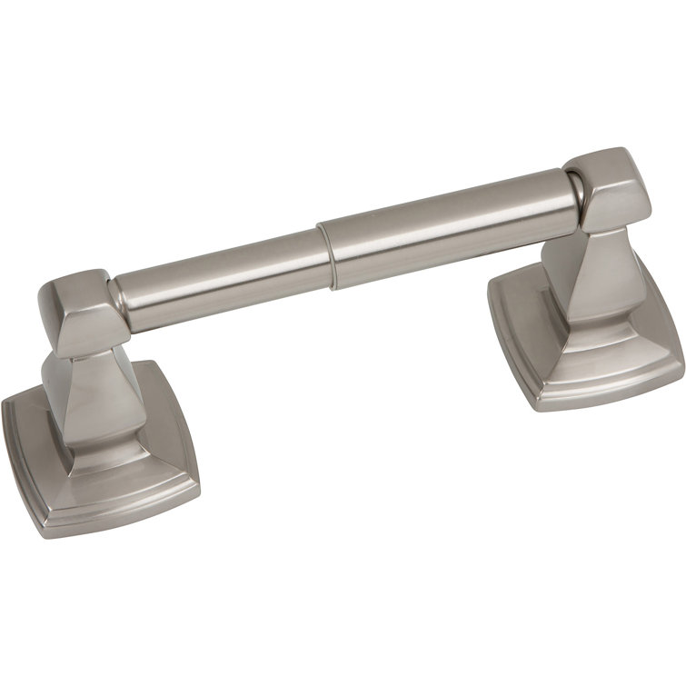 Satin Nickel Wall Mounted Toilet Paper Holder with Square Posts