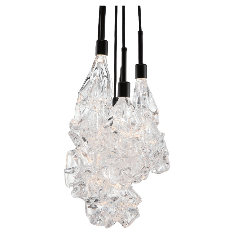 Matte Black Glass LED Cluster Pendant Light