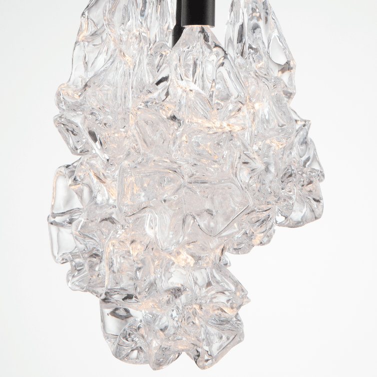 Matte Black Glass LED Cluster Pendant Light
