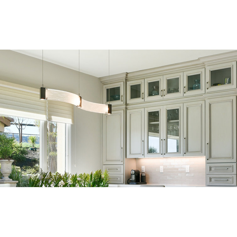 Matte Black Glass LED Indoor/Outdoor Island Pendant