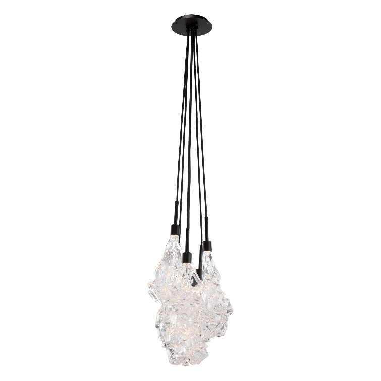 Matte Black Glass LED Cluster Pendant Light