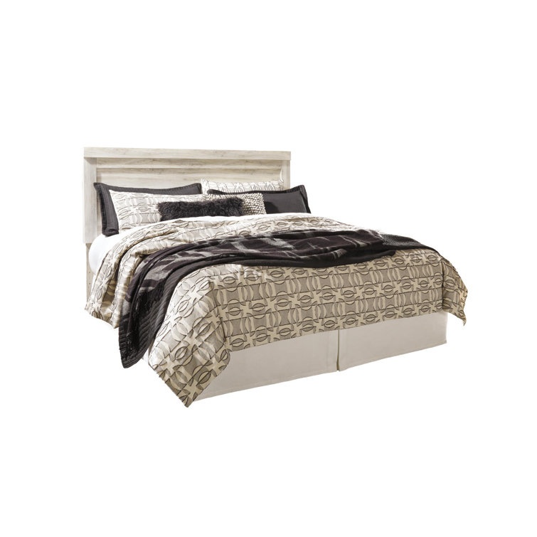 Whitewash King Panel Bed with Storage