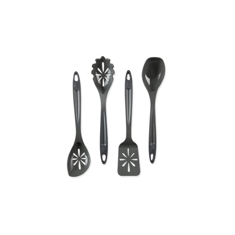 Nordic Storm Gray 4-Piece High-Heat Plastic Kitchen Utensil Set