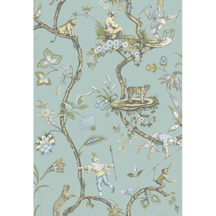 Robin Egg Blue Chinoiserie Self-Adhesive Wallpaper Roll
