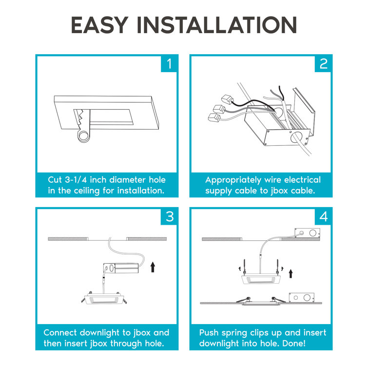 Luxrite 3" Ultra Thin 5-Color Selectable LED Recessed Light Kit