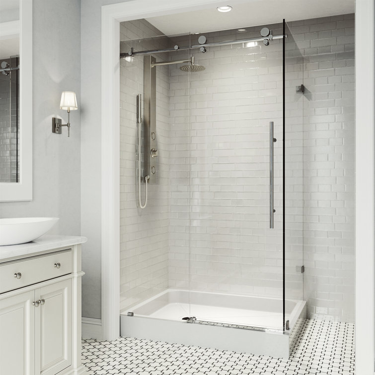 Elan E-Class Chrome Frameless Sliding Shower Enclosure with Clear Glass