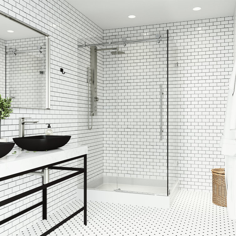 Elan E-Class Chrome Frameless Sliding Shower Enclosure with Clear Glass