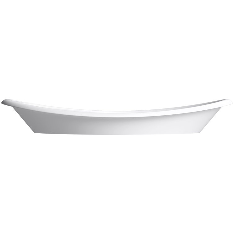 White Cast Iron Oval Vessel Bathroom Sink