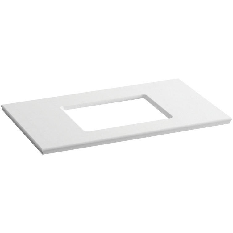 White Expressions 37" Solid Surface Bathroom Vanity Top
