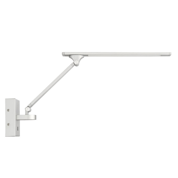 Modern Aluminum LED Swing Arm Sconce with White Acrylic Shade
