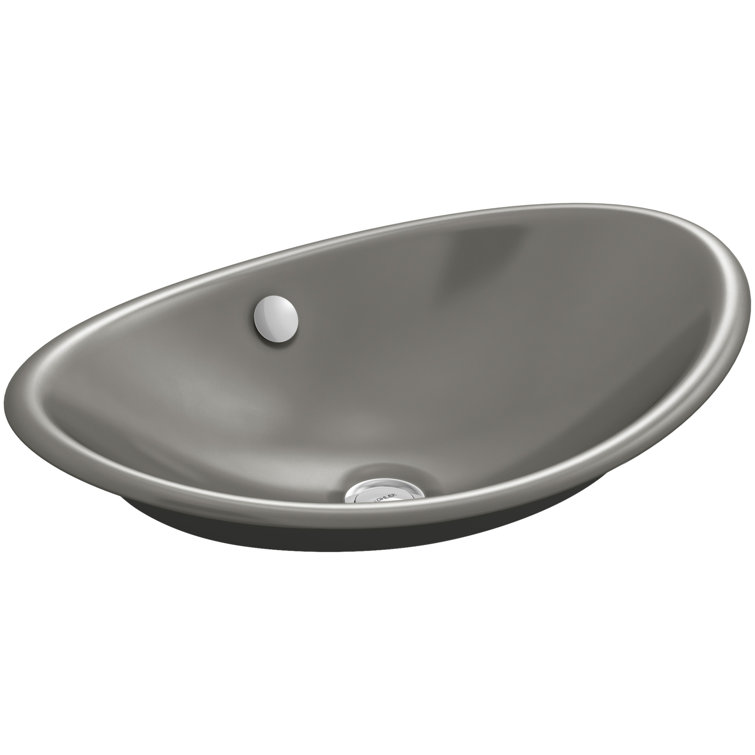 Aspen Green Cast Iron Oval Vessel Bathroom Sink