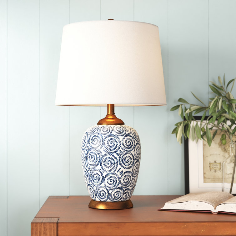 Lawton 24'' Gray and Brown Modern Ceramic Table Lamp