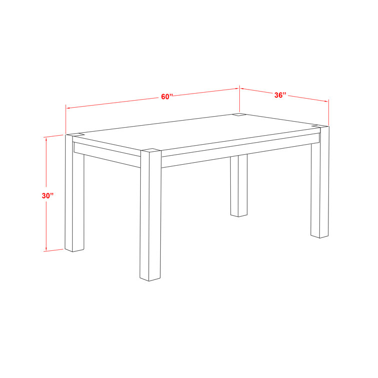 Distressed Jacobean Solid Rubberwood Rectangular Dining Table for Six