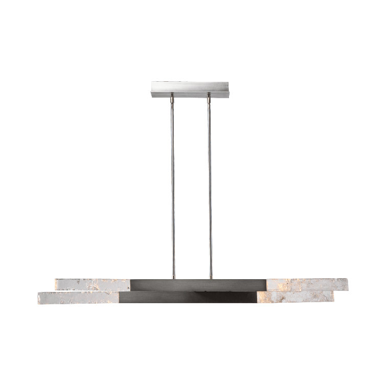 Axis Matte Black and Silver Glass LED Island Light