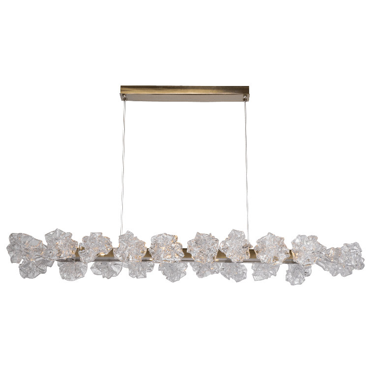 Matte Black and Bronze Glass LED Island Chandelier