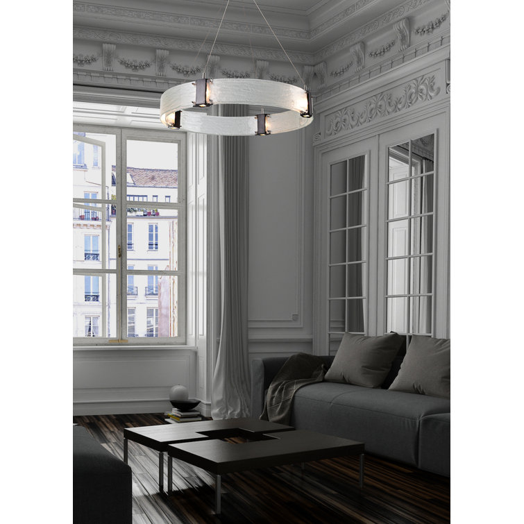 Flat Bronze Plug-in Crystal LED Chandelier
