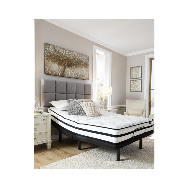Gray Adjustable Queen Metal Frame Power Base with USB Ports