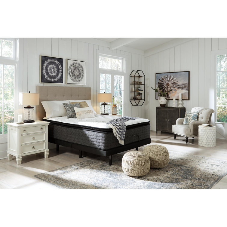 Gray Adjustable Queen Metal Frame Power Base with USB Ports