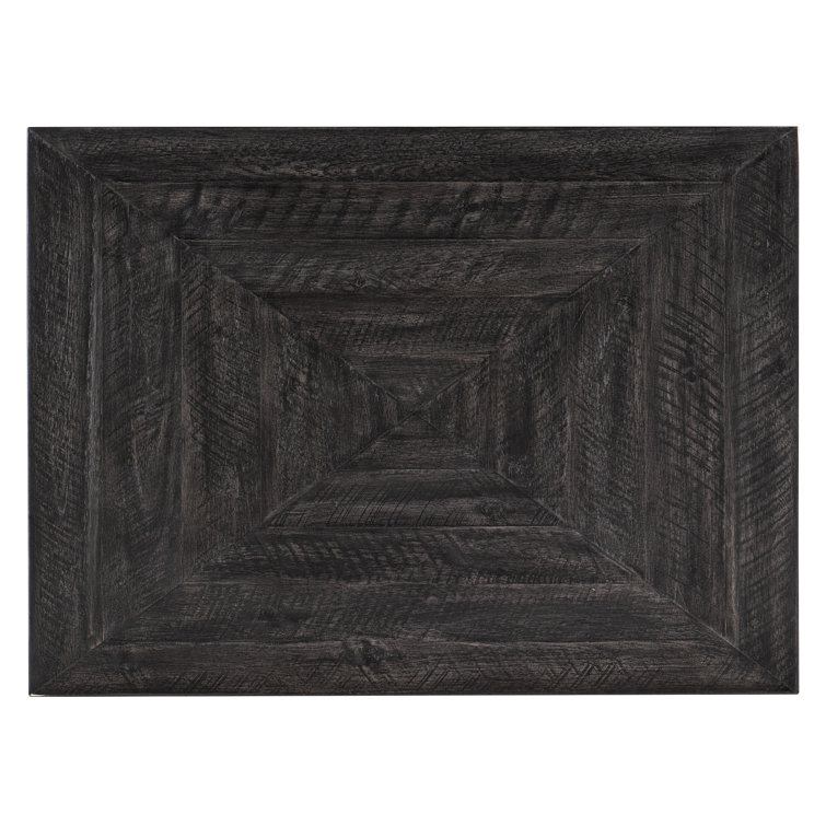 Transitional Black and Silver Wood Metal End Table with Storage