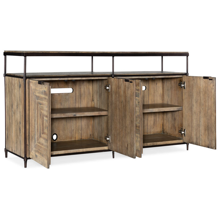 Saint Armand Transitional 60'' Light Brown Media Console with Antique Bronze Trim