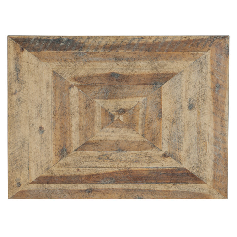 Transitional Rectangular End Table with Drawer in Brown and Gold