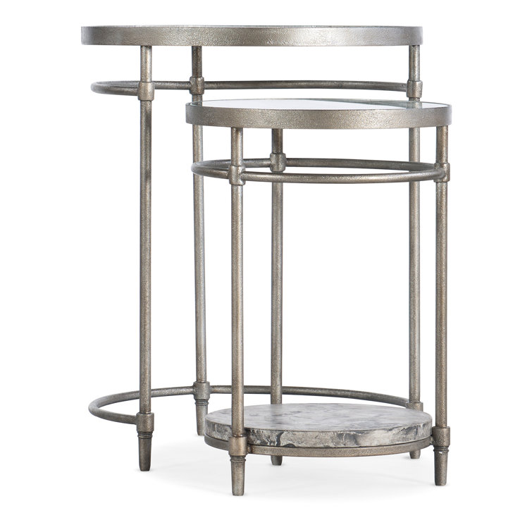 Round Metal and Glass Nesting Tables