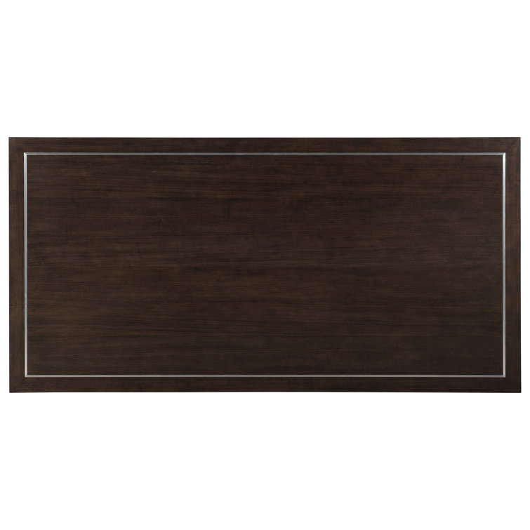Transitional Brown Wood Executive Desk with Drawers and Keyboard Tray