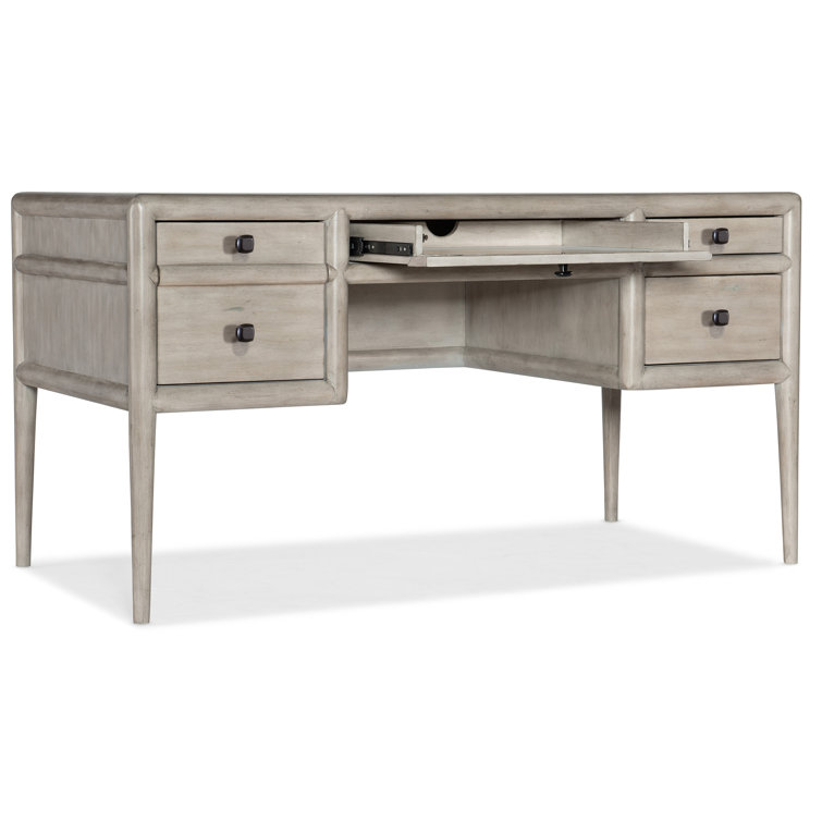 Executive Alder Wood Home Office Desk in Grey Mink with 4 Drawers