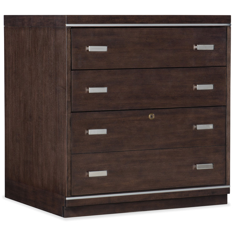 Dark Brown Transitional 4-Drawer Lockable File Cabinet