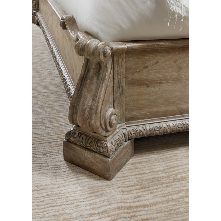 Traditional Castella King Panel Bed with Drawer in Brown