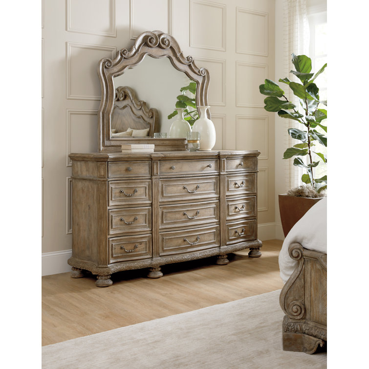 Castella Traditional Brown Wood Wall Mirror