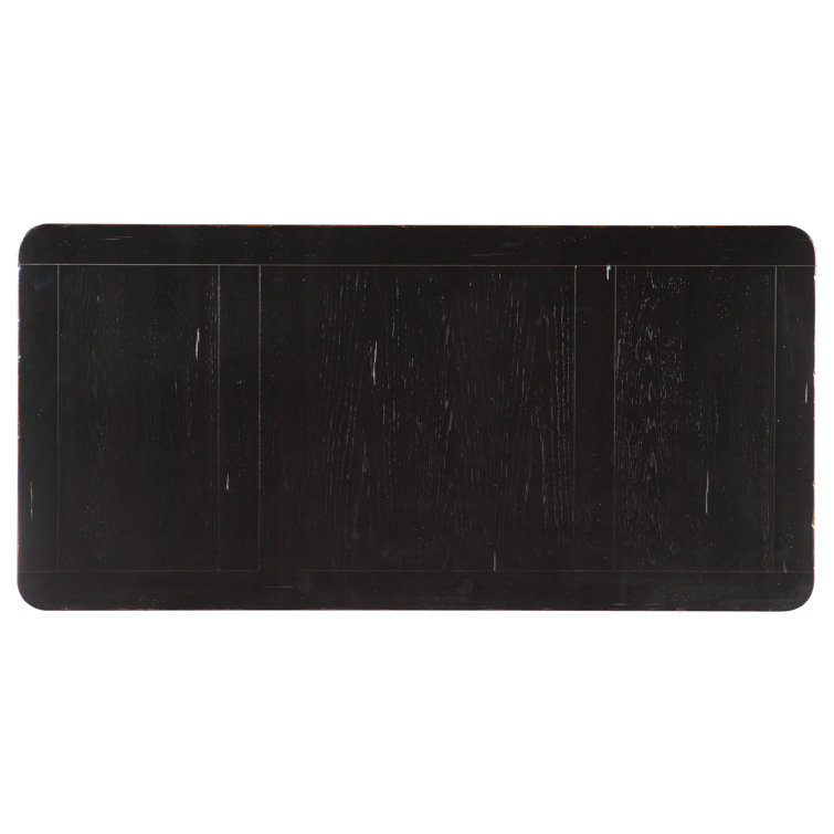Bristowe Traditional Black Executive Desk with 7 Drawers